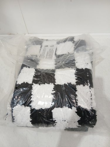 3PC Uphome Non-Slip Washable Bathroom Rugs Sets - BLACK/WHITE image 2