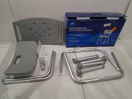 MEDLINE GUARDIAN DELUXE ALUMINUM BATH CHAIR - 400lbS CAP - Grey (MODEL: G2-101KRX1) image 2