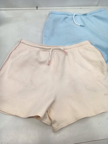 2PK MILES THE LABEL SHORTS - SIZE 14/16 EXTRA LARGE - BLUE/ BEIGE image 2
