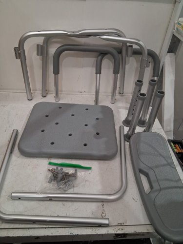 MEDLINE GUARDIAN BATH CHAIR WITH BACK AND ARMS - 350LB CAP - GREY (MODEL: G2-100KHX1) image 3