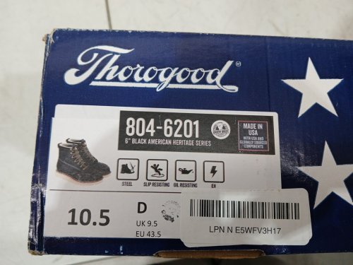 Men's Thorogood American Heritage – 6″ Black Safety Toe – Moc Toe MAXWear Wedge - size 10.5 - black (model:  864-6201) image 3