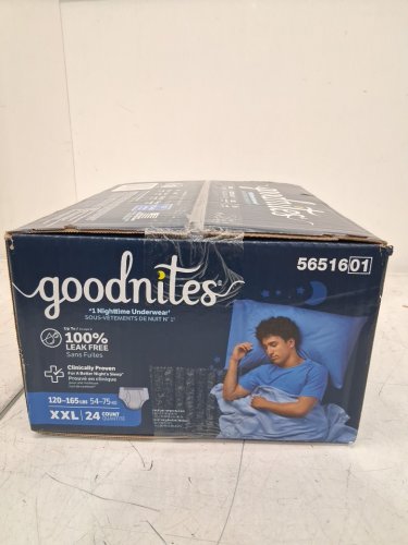 24PK GOODNITES BOYS' NIGHTTIME UNDERWEAR QUICK ABSORB PROTECTION - XXL /120-165LBS (MODEL: 56510) image 2
