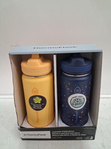 2PK ThermoFlask Stainless Steel Bottle - 16oz - yellow/blue (model: 2880559) image 2