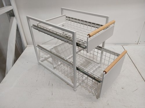 Mesa 2-Tier Organizer with Sliding Drawers - 12" x 16" x 15" - White/Wood (Model: 1901761) image 2