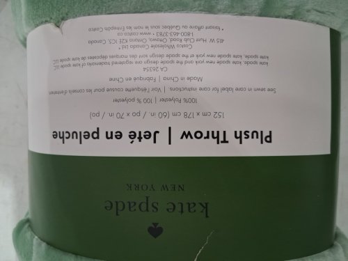 kate spade plush throw blanket - 60" x 70" - mint green (model: 1859162) image 3