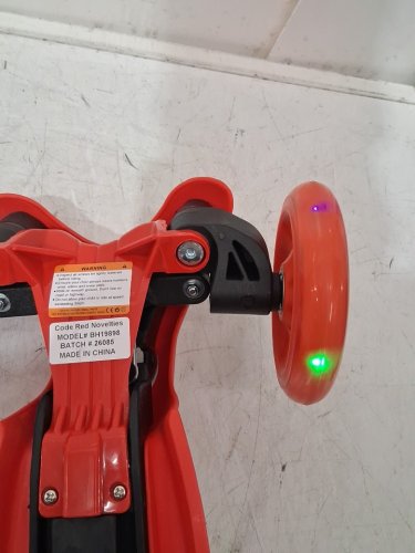KIDS RUGGED RACERS 3-WHEEL WITH LED LIGHTS SCOOTER - 99LBS CAP - RED/PINK (MODEL: BH19898) image 4