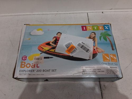 INTEX RECREATION Kids EXPLORER 200  INFLATABLE BOAT SET - 2-PERSON - 73" X 37" - ORANGE (MODEL: 58331EP) image 2