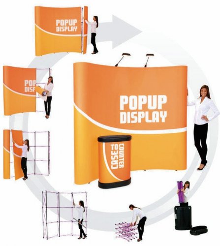 Coyote Curved Pop Up Display Kit with lights - 8ft x 10ft (model: coy-4x3-c) image 3