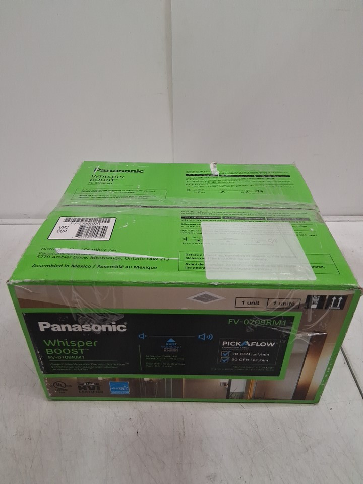 Panasonic Whisper Boost Bath Fan - 70-90 CFM 0.7-1.5 Sones - Rooms <80 sq.ft. (Model: FV-0709RM1) image 6