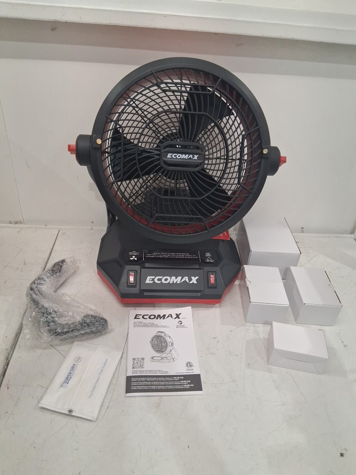 Ecomax PORTABLE MISTING FAN - 12" - 1400CFM - BLACK/RED (MODEL: EMF501214M 1806312) image 3