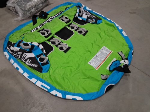 AIRHEAD SUPER MABLE limited green,  DUAL TOW WATER INFLATABLE, HOLDS UP TO 3 PEOPLE - 60" x  44"- blue/green (Model: B0DMXQ3DTC) image 5
