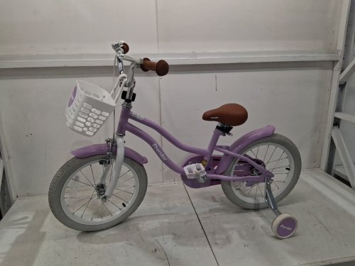 costway kid's bicycle with training wheels and basket - 16" - pink / white (model: ts10086zs-16) image 2