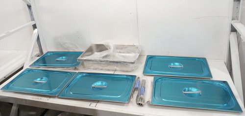 5PK Dandat Steam Table Pans with Lid - 20.8" x 12.8" x 3.9" - Silver image 4