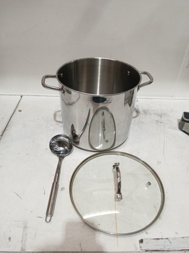HOMICHEF Nickel Free Stainless Steel Polished Induction stockPot with lid- 16QT - SILVER - (MODEL: ‎c2113283) image 3