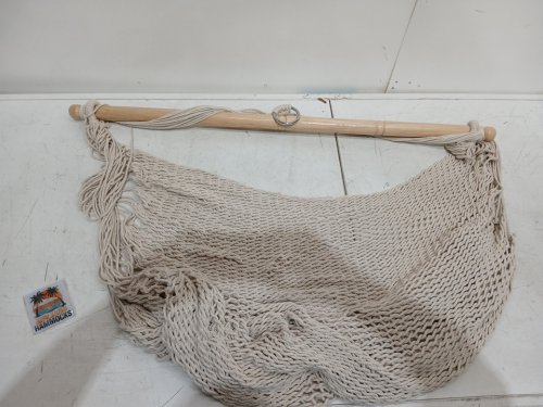 lazy daze hammocks hanging rope caribbean weaving hammock chair - 300lbs capacity - natural beige image 2