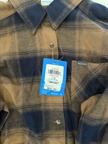 WOMEN'S COLUMBIA OMNI-WICK PINE STREET SHIRT DRESS - LARGE - BROWN/NAVY PLAID (STYLE: 1911621) image 3