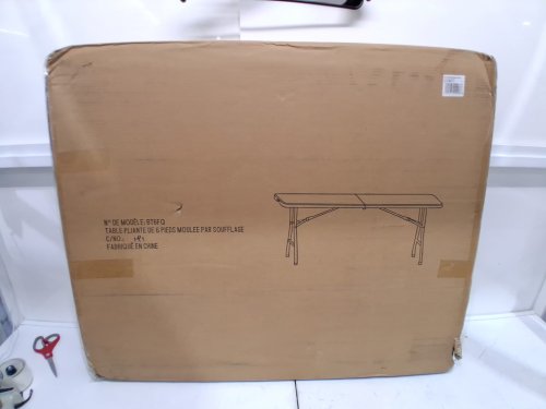Office Star multipurpose rectangle Center Fold Table- 350lbs max - 6FT - grey/black (MODEL: bt6fqw / 249914) image 2
