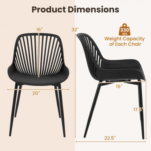 4PK Costway Modern Dining Chair Set - black (model: kc57098dk-4) image 2