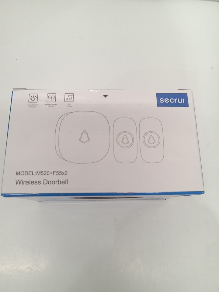 3pc SECRUI WIRELESS DOORBELL with 1,000ft wireless range - white (MODEL: M520+F55x2) image 4