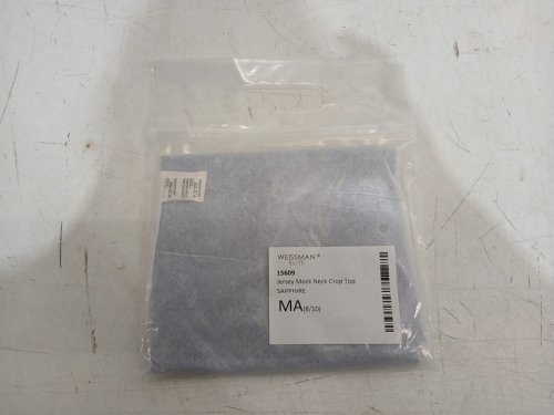 weissman elite jersey mock neck crop top - medium - sapphire blue (model: 15609) image 2