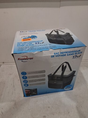 KOOLATRON SOFT BAG ICELESS PORTABLE TRAVEL COOLER BAG WITH SHOULDER STRAP- 12V - 13L/14QT - BLACK/GREY (MODEL: D13) image 2