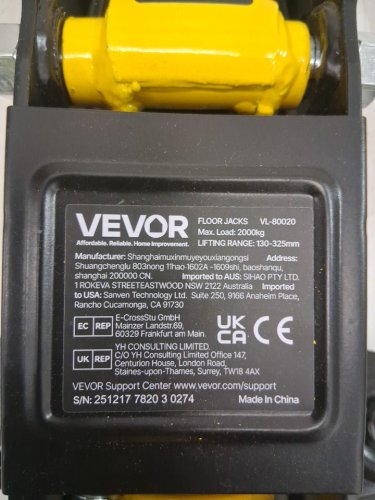 HEAVY DUTY LOW PROFILE 2-TON Hydraulic Floor Jack, Single Piston Quick Lift Pump - 4.9" to 13.2" Height Lifting Range - Yellow (MODEL: VL-80020) image 4