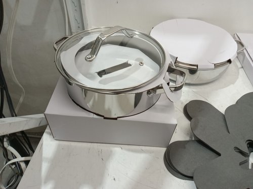 12PC FIGMINT FULLY CLAD TRI-PLY Nonstick Ceramic Coated Cookware Set - STAINLESS STEEL image 6