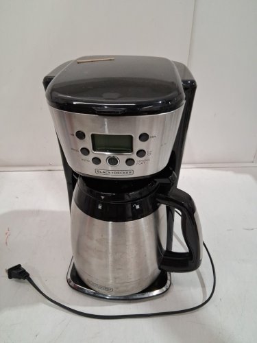 BLACK + DECKER PROGRAMMABLE DIGITAL COFFEE MAKER - 12 CUP THERMAL CARAFE - BLACK/STAINLESS STEEL (MODEL: CM2036SC) image 4