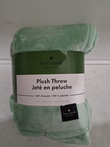 kate spade plush throw blanket - 60" x 70" - mint green (model: 1859162) image 2