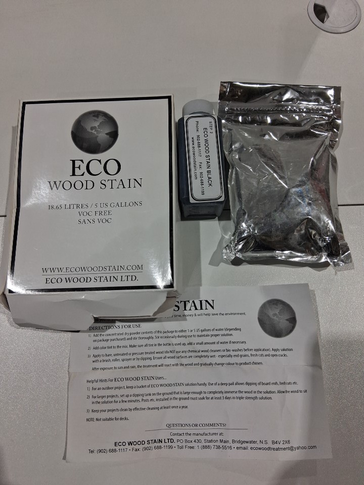 Eco interior and exterior wood stain - 700ft² coverage when mixed in 18.65l (5gal) - semi-transparent - black image 2