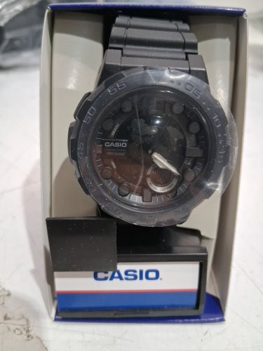 MEN'S CASIO CLASSIC QUARTZ STAINLESS STEEL AND RESIN CASUAL WATCH - 47MM - BLACK (MODEL:AEQ-100W-1BVCF) image 3