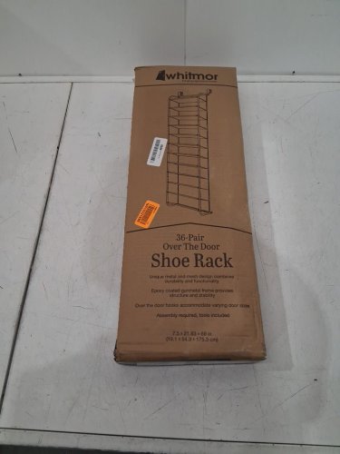Whitmor 36-Pair Over-The-Door Shoe Rack with Mesh Shelves - 22" x 69" - black (model: 6037-7037-gm-sioc) image 2