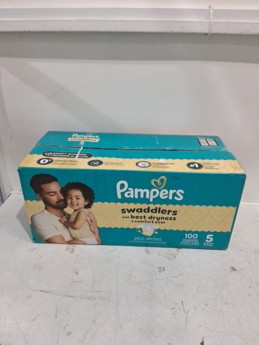 100PK PAMPERS SWADDLERS 100% LEAKPROOF DISPOSABLE BABY DIAPERS - SIZE 5 image 2