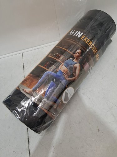 CAP BARBELL HIGH DENSITY EXERCISE YOGA MAT WITH STRAP - 1/2"X24"X68" - BLACK (MODEL: MTIS-6523-12BK) image 4