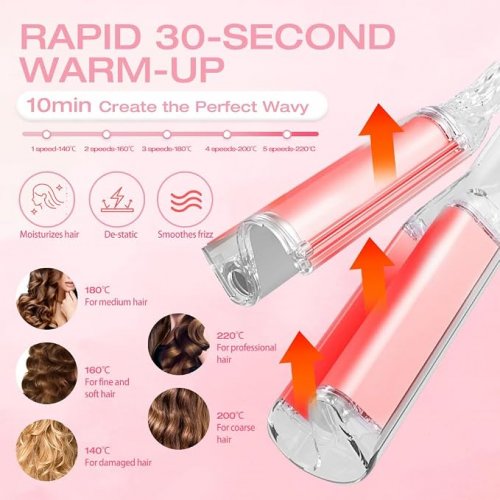 MULTI-FUNCTION beach wave CURLER - PINK (Model: 4UZR) image 2