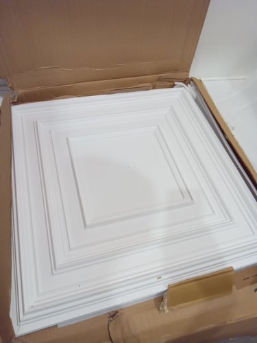 24PK ART3D CEILING TILES, DECORATIVE PLASTIC CEILING TILES - 2FT x 2FT - WHITE image 3