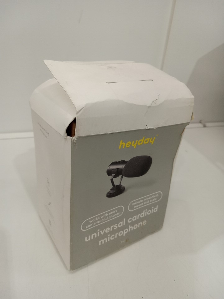 Heyday universal cardioid microphone with windshield, mount, and cable - 3.5mm jack - Black / Grey (Model: 056 04 0052) image 2
