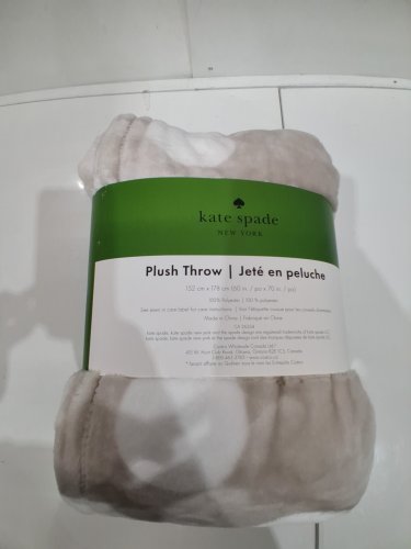 kate spade plush throw blanket - 60" x 70" - beige/WHITE (model : 1859162) image 3