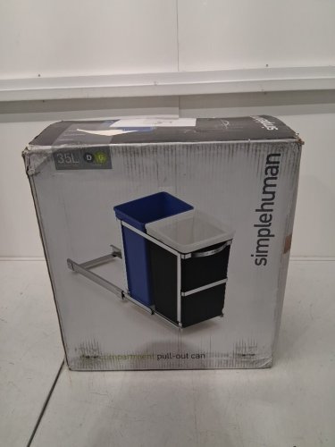 Simplehuman Under Counter Kitchen Pull-Out Recycler - 35l - blue/black (model: cw1016) image 2