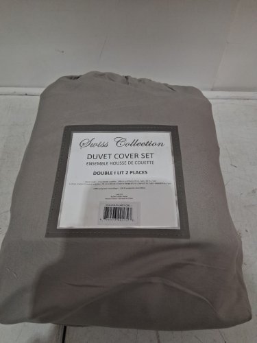 3PC Swiss Collection Duvet Cover Set- FULL - light grey-(model: 9996709) image 2
