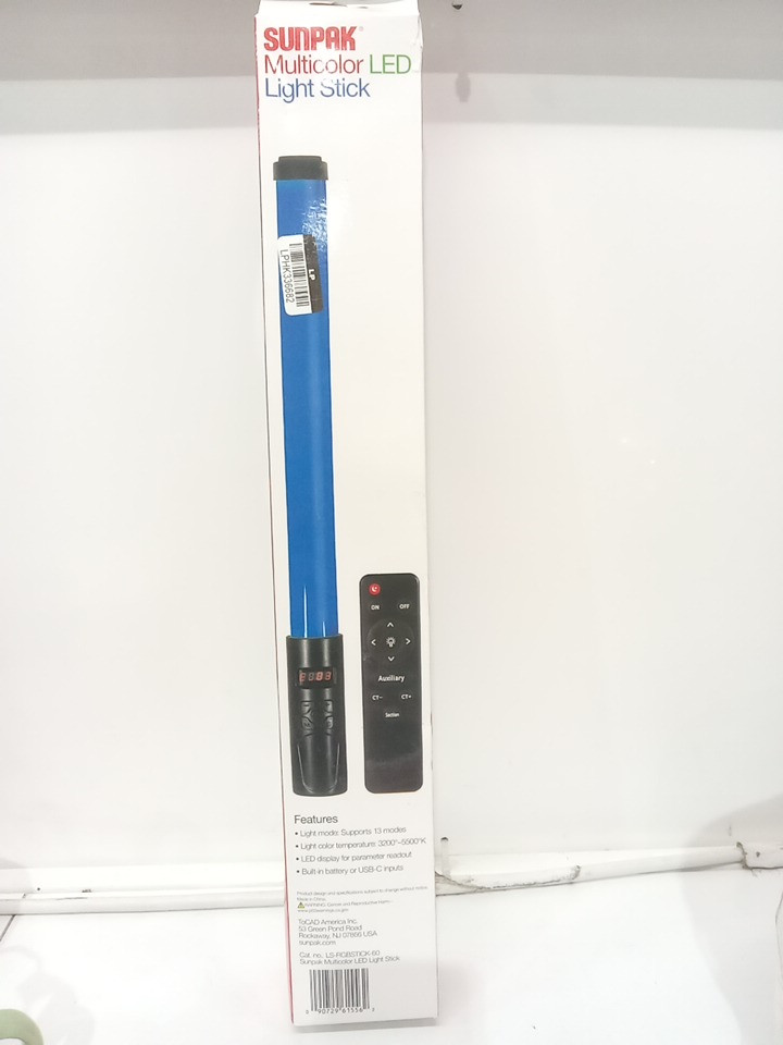 SUNPAK portable MULTICOLOR RGB LED LIGHT STICK WITH REMOTE CONTROL & 13 modes - 18" - 3200k TO 5500k image 3