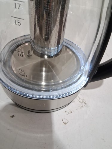 chefman dual-glass cool touch digital kettle with tea infuser - 1500w - 1.7L - stainless steel/black (model: rj11-17-cti-dg/1992747) image 5