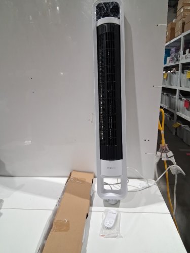 omnibreeze premium 38" Rotating tower fan with wifi CONTROL, 5-SPEEDS & REMOTE - white/BLACK (model: 5333021/dc2313r-g) image 2