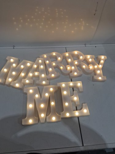 7PC "MARRY ME" LED LIGHT UP LETTERS - 8.1" X 8.6" - WHITE image 3