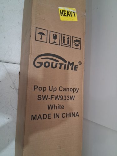 goutime pop up outdoor gazebo tent with removeable walls - 10ftx10ft - white/grey (model: sw-fw933w) image 4