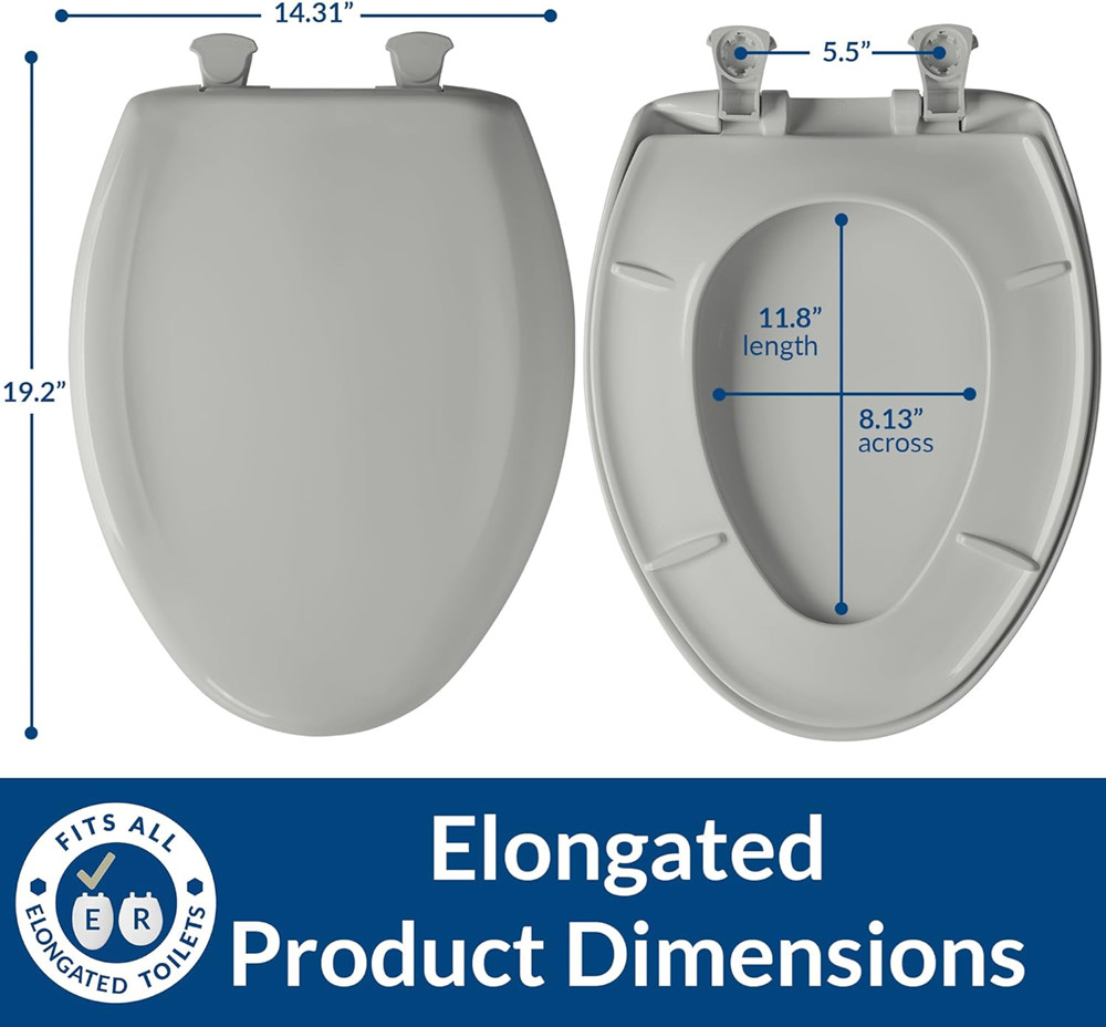 Bemis Slow Close Elongated Closed Front Toilet Seat - 19" x 14.31" - Colonial Blue - (Model: 1200SLOWT 364) image 2