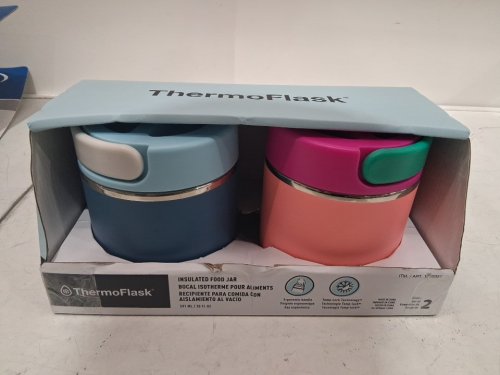 2pk thermoflask insulated food jars - 20oz - pink/blue (model: 1759351) image 2