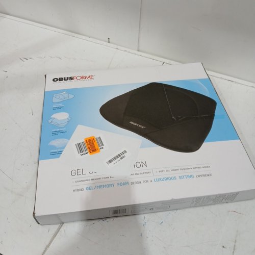 OBUSFORME GEL SEAT CUSHION FOR POSTURE SUPPORT - 14" X 12.5" - BLACK (MODEL: ST-GEL-01D) image 2