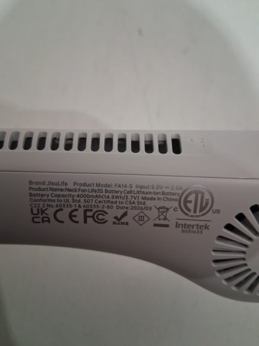 2PK JISULIFE rechargeable cooling Neck Fans - WHITE (MODEL: 2789239) image 4