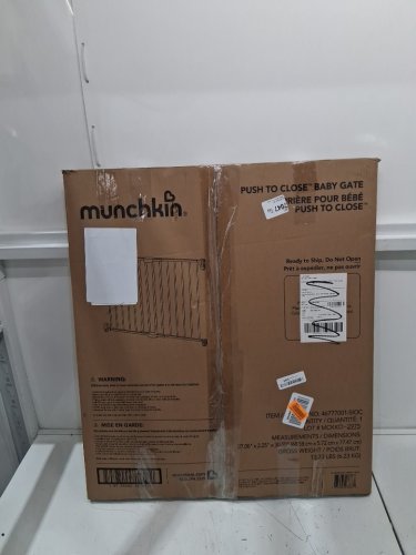 MUNCHKIN PUSH TO CLOSE BABY GATE FOR STAIRS WITH HARDWARE - fits up to 45" wide - BLACK (MODEL: 46777001-SIOC/mk0001 rev4) image 2